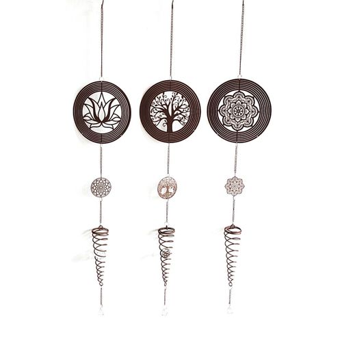 By Sigris Colgante 3 Unidades Marrón De Metal 95*5*18cm Set De 3 Unidades Colgante De Metal