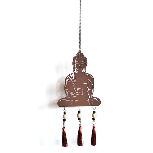 By Sigris Colgante Buda Marrón De Metal 66*1*16cm Colgante De Metal