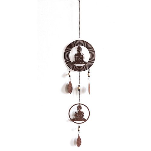 By Sigris Colgante Buda Marrón De Metal 90*1*18cm Colgante De Metal