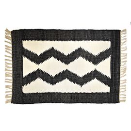 Origen Home Decor Alfombra Algodon 50x80 | Alfombras Negro Rectangular 1x80x50cm<Br /><Br />