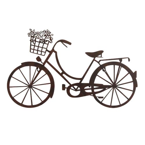 Origen Home Decor Adorno Pared Bicicleta Apliques Metal Gris Vintage 38x64x1cm<Br /><Br />