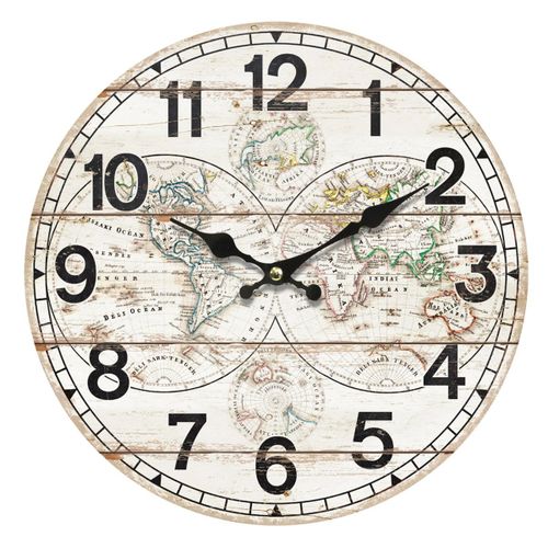 By SIGRIS Reloj Blanco de MDF 34*4*34cm