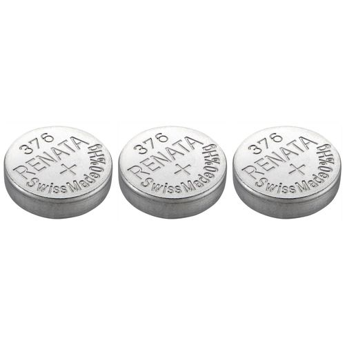 RENATA Lot de 3 Piles bouton Silver Oxyde 376 / SR626W 0% mercure