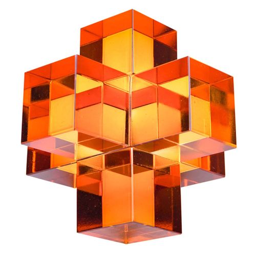 ORIGEN Home Decor Figura cristal Miniaturas | Figura de Sobremesa Naranja - 9x9x9cm