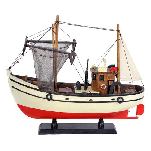 ORIGEN Home Decor Barco Pesquero Vehiculos | Modelismo de Barcos Crudo - 38x45x14cm<br /><br />