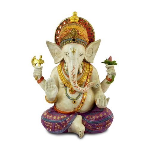 Signes Grimalt By Sigris - Figuras Decorativas | Figura Dios Ganesha Resina - 38 x 21 x 29 cm | Color: Blanco