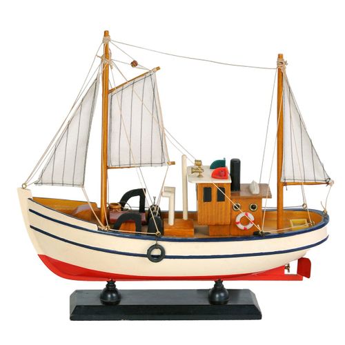 ORIGEN Home Decor Barco Pesquero Vehiculos | Modelismo de Barcos Crudo - 27x30x8cm<br /><br />