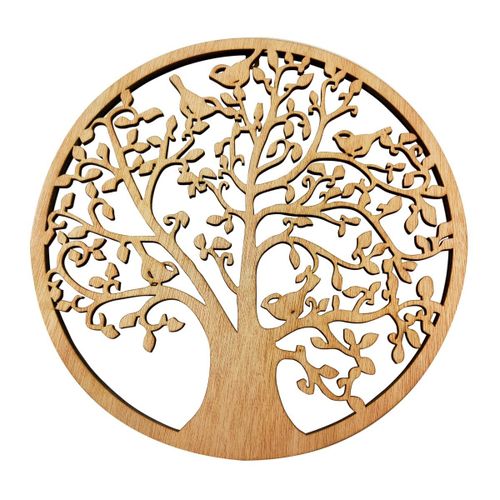 By Sigris Colgante Árbol De La Vida Dorado De Madera 30*1*30cm Colgante