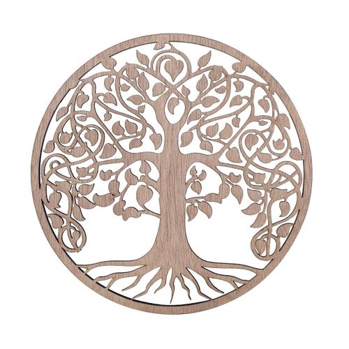 By Sigris Colgante Árbol De La Vida Dorado De Madera 30*1*30cm Colgante