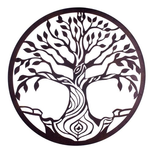 By Sigris Colgante Árbol De La Vida Marrón De Metal 50*1*50cm Colgante