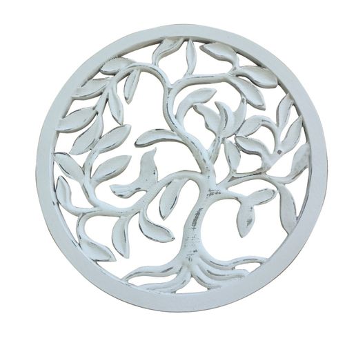 By Sigris Adorno Arbol De La Vida Blanco De Madera 40x1x40cm Colgante Mandalas Decorativos Mandalas Decorativos Pared
