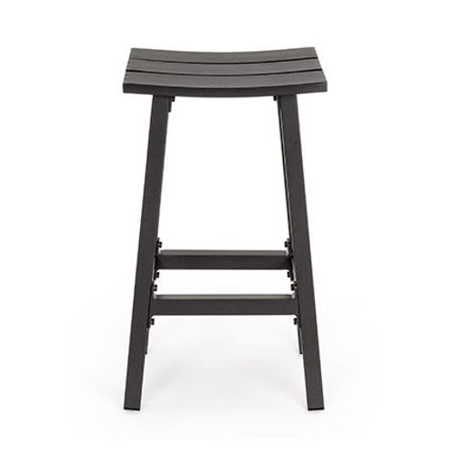Tabouret De Bar 41,8x31x71 Cm En Aluminium Noir - Kezio