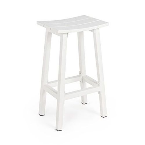 Tabouret De Bar 41,8x31x71 Cm En Aluminium Blanc - Kezio