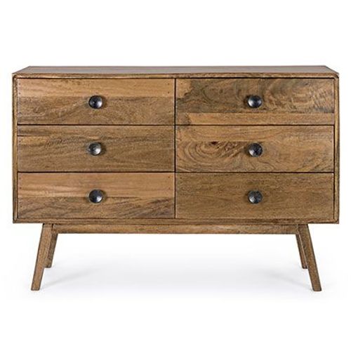 Commode 6 Tiroirs 114x40x80 Cm En Bois De Manguier - Klessi