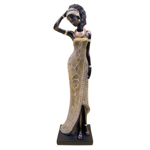ORIGEN Home Decor Africana Africanas Y Elefantes Gris - Figura Decorativa de Resina 42x12x9cm<br /><br />