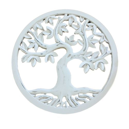 By Sigris Adorno Arbol De La Vida Blanco De Madera 40x1x40cm Colgante Mandalas Decorativos Mandalas Decorativos Pared