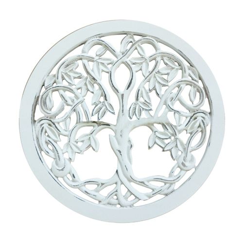 By Sigris Adorno Arbol De La Vida Blanco De Madera 30x1x30cm Colgante Mandalas Decorativos Mandalas Decorativos Pared