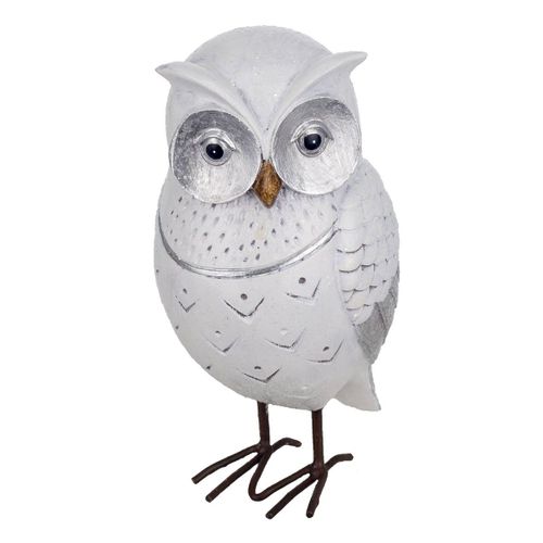 Signes Grimalt By SIGRIS - Figura Búho Blanco de Resina | Figura de Búho Figuras De Resina Para Jardin Figura Resina Decoración 16x9x8cm