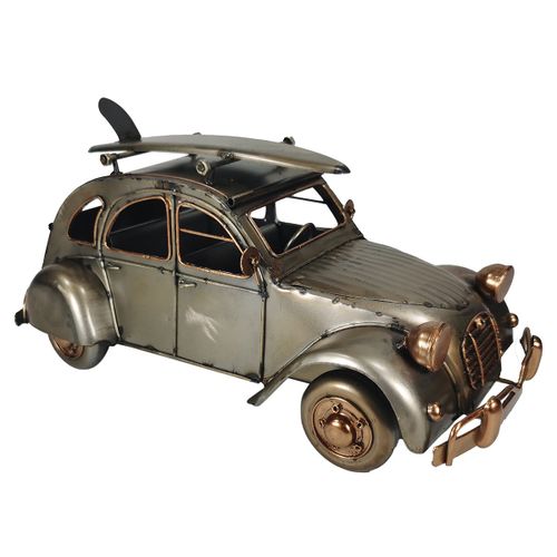 ORIGEN Home Decor Coche Metal Vehículos Vintage Gris - Figura Decorativa 17x31x15cm<br /><br />