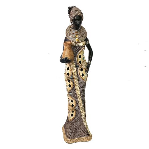 ORIGEN Home Decor Africana Africanas Y Elefantes Beige 36x10x9cm Figura Decorativa de Resina de Alta Calidad<br /><br />