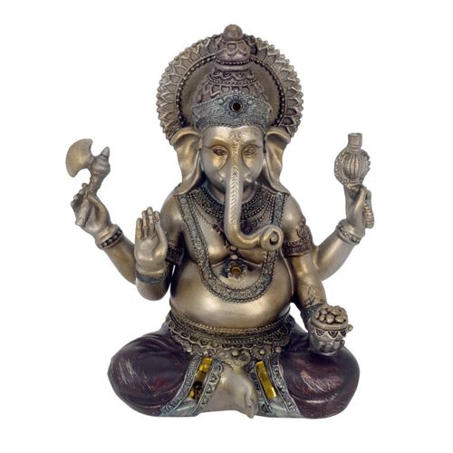 Signes Grimalt By Sigris - Figuras Decorativas | Figura Dios Ganesha Resina - 20 x 10 x 16,5 cm | Color: Gris