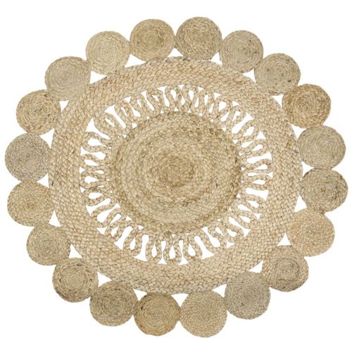 Signes Grimalt By Sigris - Alfombra Yute | Alfombra Redonda, Decoracion Hogar - Diámetro 90 Cm | Color: Beige