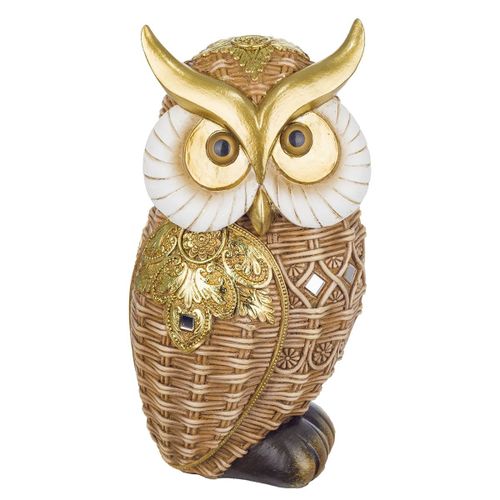 Signes Grimalt By SIGRIS - Figura Búho Dorado de Resina | Figura de Búho Figuras De Resina Para Jardin Figura Resina Decoración 23x11x12cm