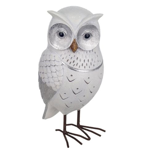 Signes Grimalt By SIGRIS - Figura Búho Blanco de Resina | Figura de Búho Figuras De Resina Para Jardin Figura Resina Decoración 18x10x9cm