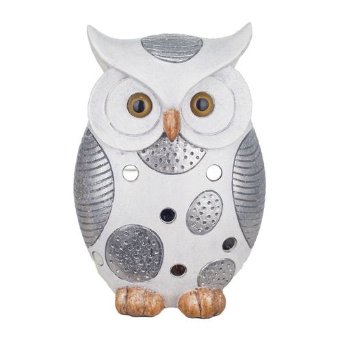 Signes Grimalt By SIGRIS - Figura Búho Blanco de Resina | Figura de Búho Figuras De Resina Para Jardin Figura Resina Decoración 19x8x13cm
