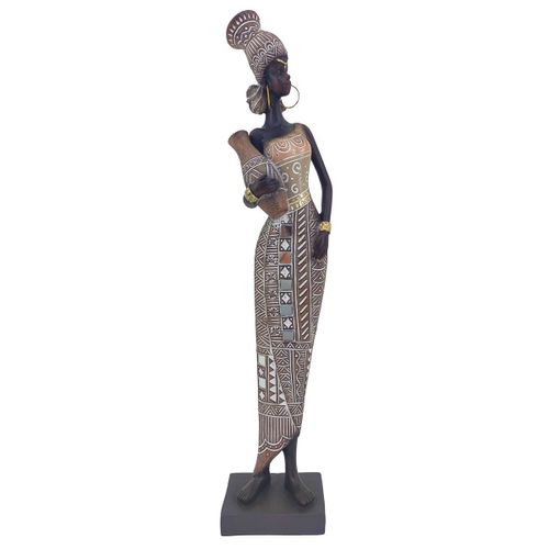 Signes Grimalt By Sigris - Figura Africana Figuras | Africanas Y Elefantes Marrón - 40x6x10 cm