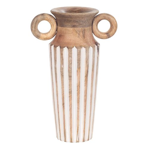 ORIGEN Home Decor Jarrón con asas Jarrones Y Portavelas | Jarrón Marrón - 29x16x10cm