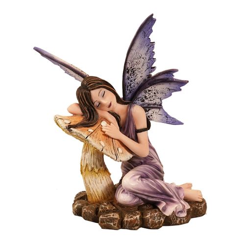 ORIGEN Home Decor Hada Acostada Fantasia | Figura de Hada Lila - 16x14x12cm<br /><br />