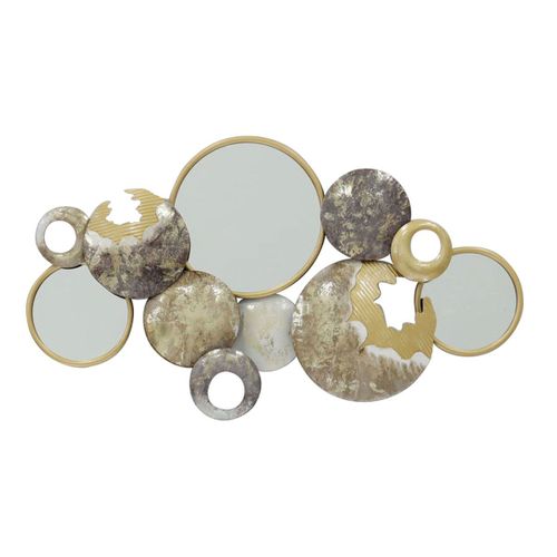 Signes Grimalt By Sigris - Espejo abstracto Muebles | Mueble Auxiliar Dorado - 56x6x101 cm