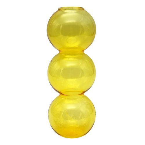 ORIGEN Home Decor Jarrón cristal Jarrones Y Portavelas | Jarrón Amarillo - 17x6x6cm