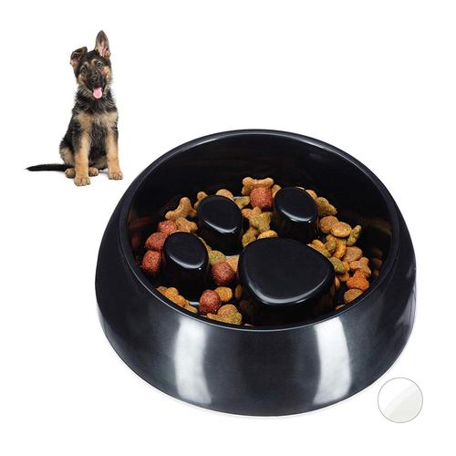 Relaxdays Relaxdays Gamelle D Alimentation Pour Nourriture Lente Pour Chat Et Chien Noir