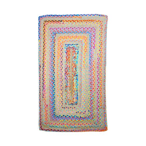 Signes Grimalt By Sigris - Alfombra De Yute Rectangular | Alfombra De Algodón Y Yute - 150x95 Cm | Color Beige | 2 Unidades