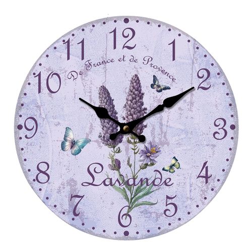 ORIGEN Home Decor Reloj Relojes Lila Redondo - 34x34x4cm Vintage Mapamundi<br /><br />