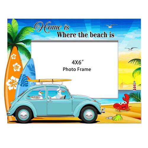 ORIGEN Home Decor Marco De Fotos Playa Azul Rectangular - 18x24x2cm | Marcos de Madera para Decoración del Hogar<br /><br />