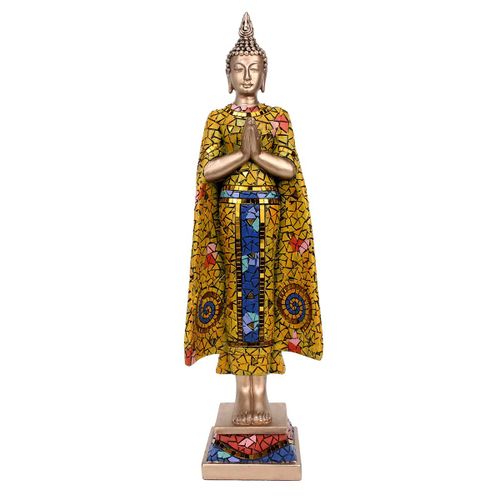 ORIGEN Home Decor Buddha Budas Figura de Buda Naranja - 43x13x9cm Resina Alta Calidad<br /><br />