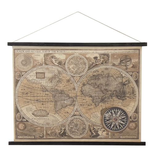 ORIGEN Home Decor Lienzo Enrollable Mapamundi Cuadros Marrón Rectangular 75x100x2cm<br /><br />