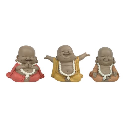 ORIGEN Home Decor Buda 3U Budas Figura de Buda Gris 20x15x10cm<br /><br />