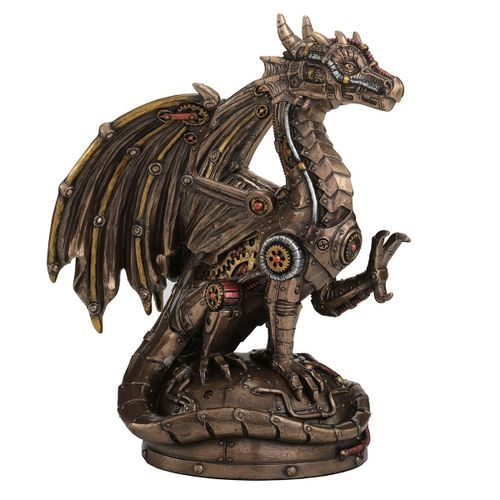 ORIGEN Home Decor DragóN Engranaje Mec Nico Fantasia Figura Diosa Gris 21x12x17cm<br /><br />