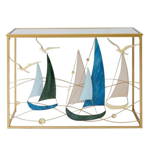 Signes Grimalt By Sigris - Mesa Con Veleros Muebles | Mueble Auxiliar Azul - 80x38x108 Cm