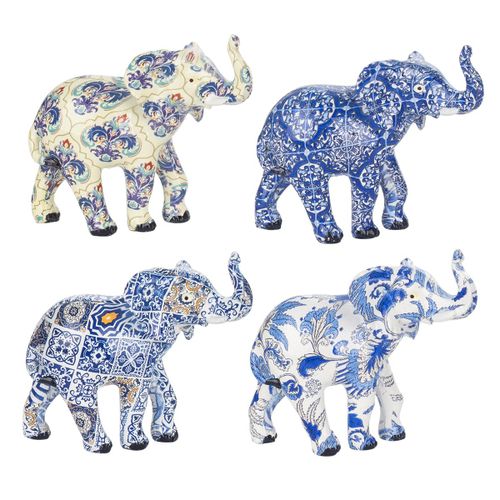 Signes Grimalt By Sigris - Figura Elefante Pack 4 Unidades Figuras | Africanas Y Elefantes Azul - 9x4x9 cm