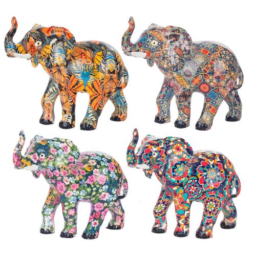 Signes Grimalt By Sigris - Figura Elefante Pack 4 Unidades Figuras | Africanas Y Elefantes Gris - 11x6x12 cm