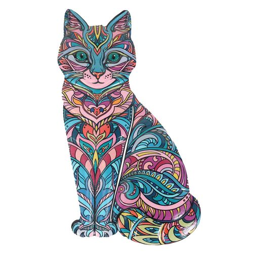 ORIGEN Home Decor Gato Jardin Figura Azul 23x13x1cm | Adorno Pared Metal Resistente<br /><br />