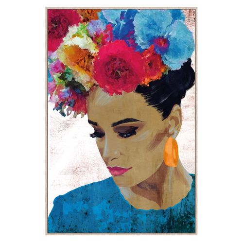 Signes Grimalt By SIGRIS - Cuadro Frida Azul de Pintura | Cuadro Cuadros Decoracion Salon Cuadros Para Dormitorios Modernos 123x5x83cm
