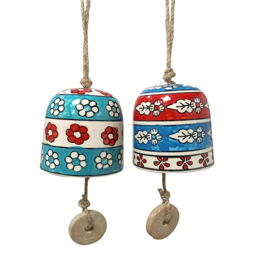 ORIGEN Home Decor Campana 2U Colgantes | Campana Azul Redondo - 32x9x9cm<br /><br />