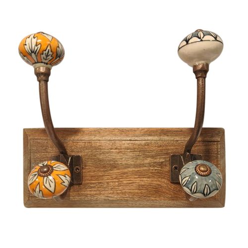 ORIGEN Home Decor Percha 2 Pomos Percheros | Marrón - 0x26x11cm<br /><br />