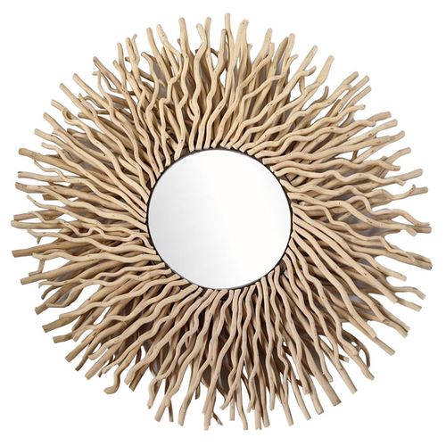 ORIGEN Home Decor Espejo Redondo Marrón Vintage - 6x88x88cm<br /><br />